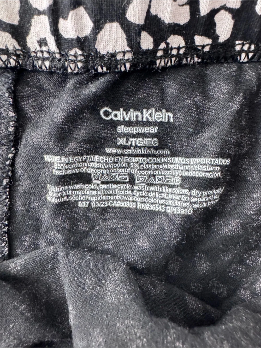 Calvin Klein Black & White Leopard Print Cami Short Pajama Set xl